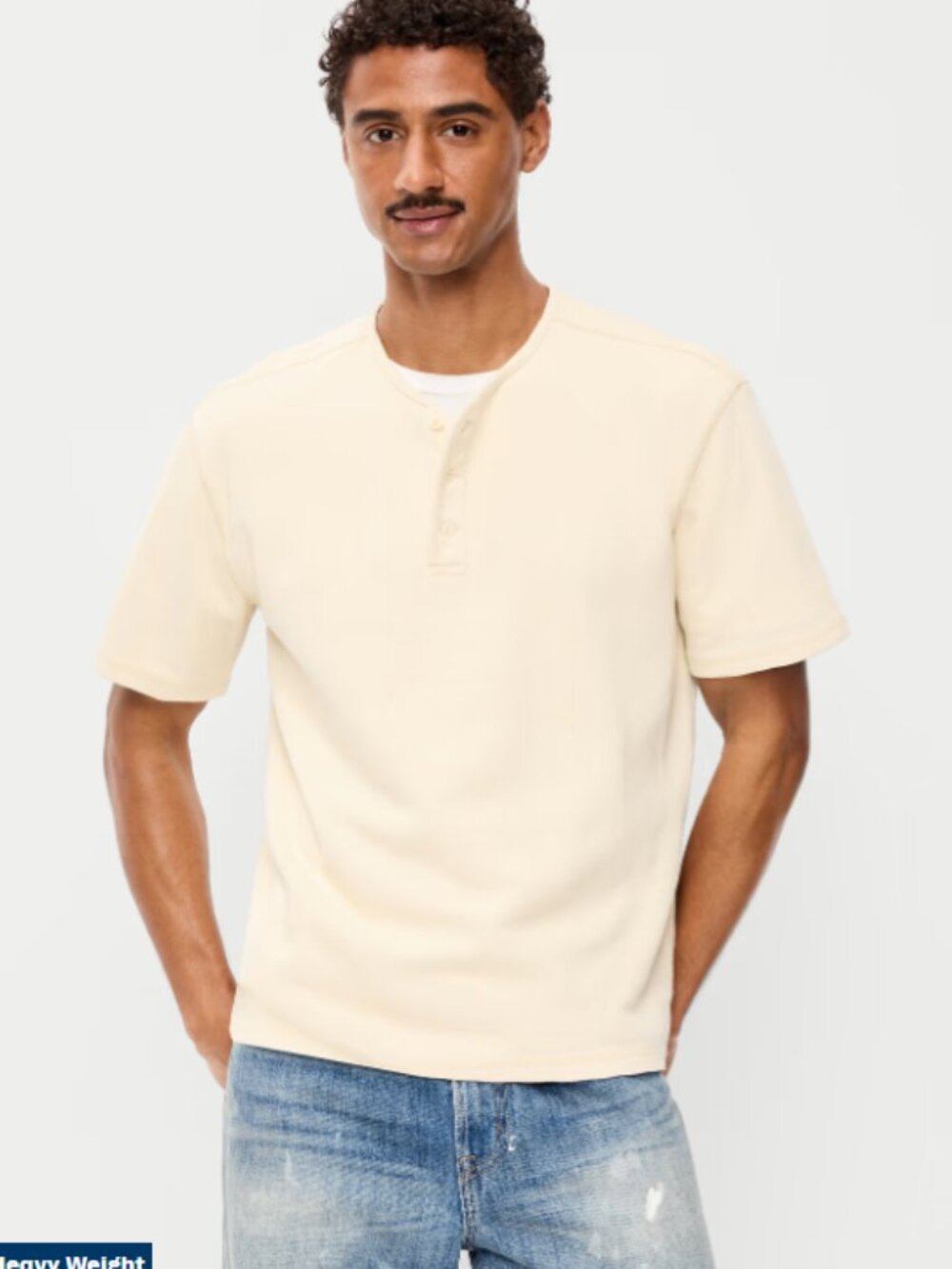 Old Navy Heavyweight Henley T-Shirt (butter cream) XXL - NWT